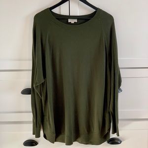 Loft Olive Oversize Comfy Light Sweater